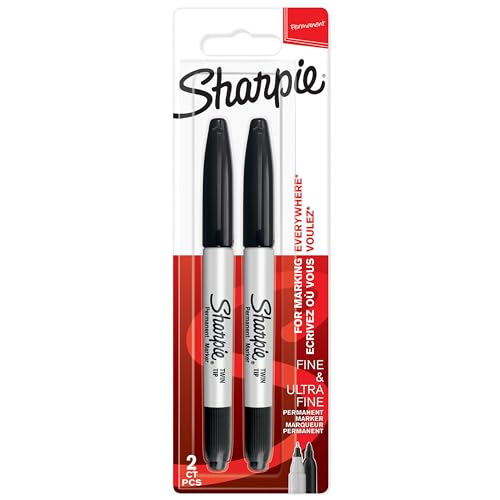 SHARPIE Doppelseitiger Permanent Marker | Marker Stift mit Doppelspitze (Fein & ultrafein) | schwarze Tinte | 2 Stück von SHARPIE