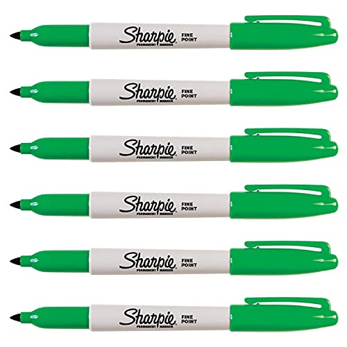 Sharpie Marker 6er Set Permanent Fine grün (P52241) von SHARPIE