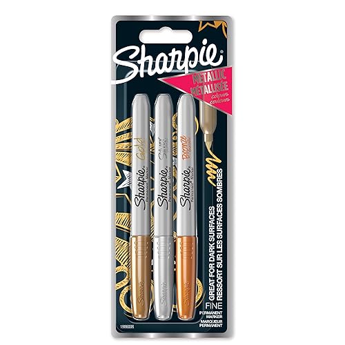 Sharpie Metallic-Permanentmarker , feine Spitze , Gold, Silber & Bronze Tinte , 3 Marker Stifte Sharpie Metallic-Permanentmarker , feine Spitze , Gold, Silber & Bronze Tinte , 3 Marker Stifte von SHARPIE