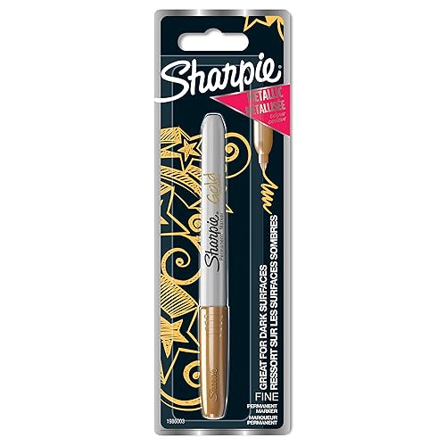 Sharpie Metallic-Permanentmarker | Marker Stifte mit feiner Spitze | Gold Tinte | 1 Stück Sharpie Metallic-Permanentmarker | Marker Stifte mit feiner Spitze | Gold Tinte | 1 Stück von SHARPIE