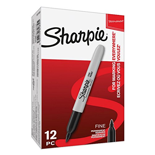 SHARPIE Permanent-Marker, feine Spitze, rund, Schwarz, 3 Stück von SHARPIE