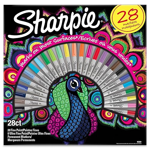 Sharpie Permanent Marker | Marker Stifte mit feinen und ultrafeinen Spitzen | exklusive Farben | 28 Stück Market Set von SHARPIE