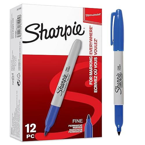 Sharpie Permanent Marker | Marker Stifte mit feiner Spitze | Blau | 12 Stück Market Set von Sharpie