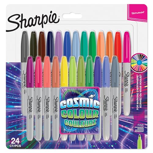 Sharpie Permanent Marker | Marker Stifte mit feiner Spitze | gemischte Cosmic- und Originalfarben | 24 Stück Market Set von SHARPIE