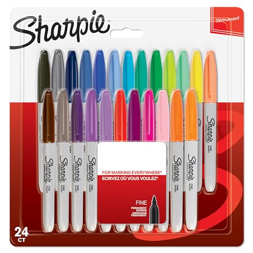 Sharpie Permanent Marker | Marker Stifte mit feiner Spitze | gemischte Farben | 24 Stück Market Set von SHARPIE