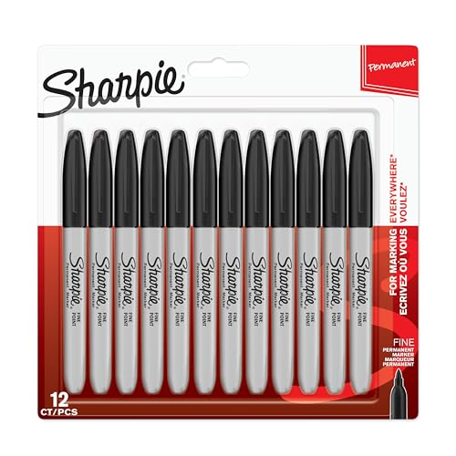 SHARPIE Permanent Marker | Marker Stifte mit feiner Spitze | schwarze Tinte | 12 Stück Market Set von SHARPIE