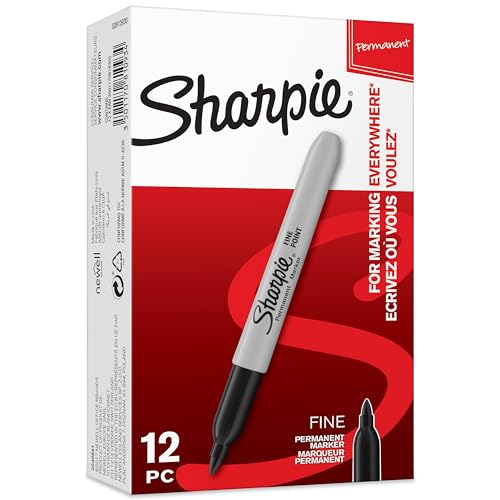 Sharpie Permanent Marker | Marker Stifte mit feiner Spitze | schwarze permanente Tinte | 12 Stück Market Set von SHARPIE