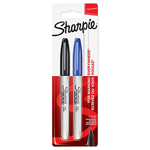 SHARPIE Permanent Marker | Marker Stifte mit feiner Spitze | schwarz und blau | 2 Stück von SHARPIE