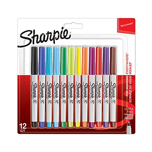 Sharpie-Permanent Marker mit ultrafeiner Spitze, 12er Packung, farblich sortiert von Sharpie