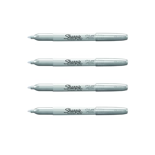 Sharpie Permanentmarker, Metallic-Silber, 4 Stück Sharpie Permanentmarker, Metallic-Silber, 4 Stück von SHARPIE