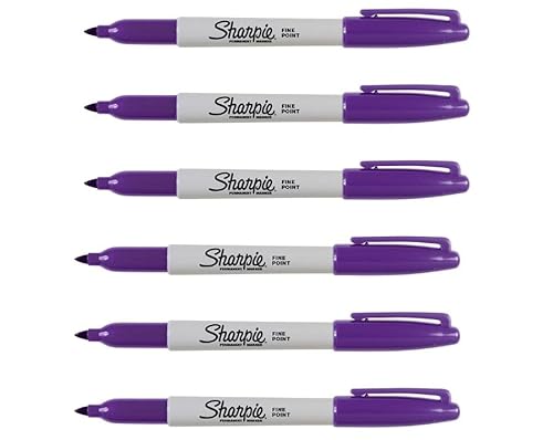 Sharpie Permanentmarker, feine Spitze, violett, 6er-Pack von SHARPIE