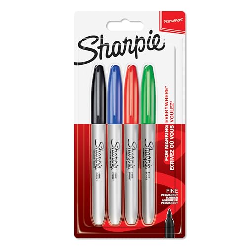 Sharpie Permanent Marker | Marker Stifte mit feiner Spitze | gemischte Farben | 4 Stück von rOtring