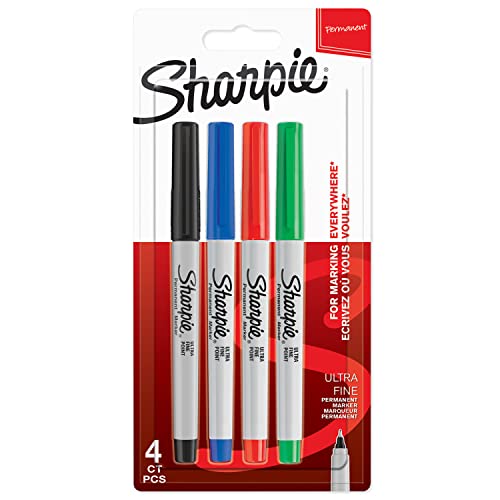 SHARPIE Permanent Marker | Marker Stifte mit ultra-feiner Spitze | gemischte Standardfarben | 4 Stück von SHARPIE