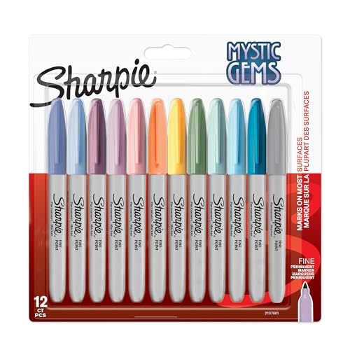 Sharpie Permanentmarker Rundspitze F 0,9mm Edelsteinfarben 12er Blister von SHARPIE