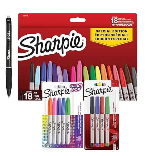 Sharpie Permanentmarker-Set, Back to School, limitierte Auflage, feine Spitze, ultrafein, Glam Pop, S-Gel, 28 Stück von SHARPIE