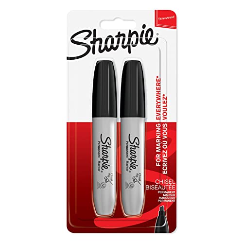 Sharpie Permanentmarker mit Keilspitze | schwarz | 2 Stück von SHARPIE