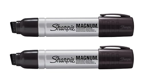 Sharpie Pro Magnum Jumbo-Permanentmarker, groß, extra breite Keilspitze, schwarze Tinte, 2 Stück von SHARPIE
