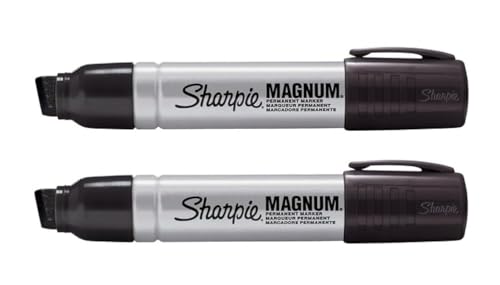 Sharpie Pro Magnum Jumbo-Permanentmarker, extra breite Keilspitze, schwarze Tinte, 2 Stück Sharpie Pro Magnum Jumbo-Permanentmarker, extra breite Keilspitze, schwarze Tinte, 2 Stück von SHARPIE