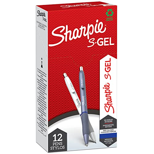 Sharpie S-Gel | Gelschreiber | mittlere Spitze (0,7 mm) | Schäfte in Eisblau und Perlweiß | blaue Tinte | 12 Stück von SHARPIE