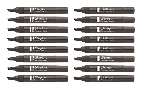 Sharpie W10 Permanentmarker, Keilspitze, schwarze Tinte, 16 Stück Sharpie W10 Permanentmarker, Keilspitze, schwarze Tinte, 16 Stück von SHARPIE
