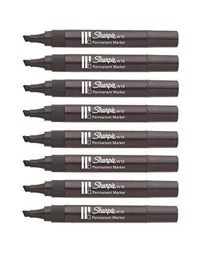 Sharpie W10 Permanentmarker – Keilspitze – schwarze Tinte – 8 Stück von SHARPIE