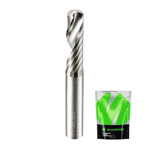 SHARPRO O Flute Upcut Spiralfräser Bit 1/4 Zoll Schaft 1/4 Zoll Schneiddurchmesser Hartmetall Single Flute CNC Router Bit Ideal für Aluminium, Kunststoff, Acryl, Holz, MDF und PVC SHARPRO O Flute Upcut Spiralfräser Bit 1/4 Zoll Schaft 1/4 Zoll Schneiddurchmesser Hartmetall Single Flute CNC Router Bit Ideal für Aluminium, Kunststoff, Acryl, Holz, MDF und PVC von SHARPRO