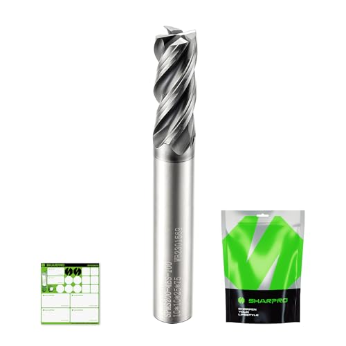 SHARPRO Upcut Spiralfräser, 10 mm Schaft, 10 mm Schnittdurchmesser, Vollhartmetall, CNC-Schaftfräser, ideal zum Fräsen von legierten Stählen, gehärtetem Stahl, Metall und mehr von SHARPRO