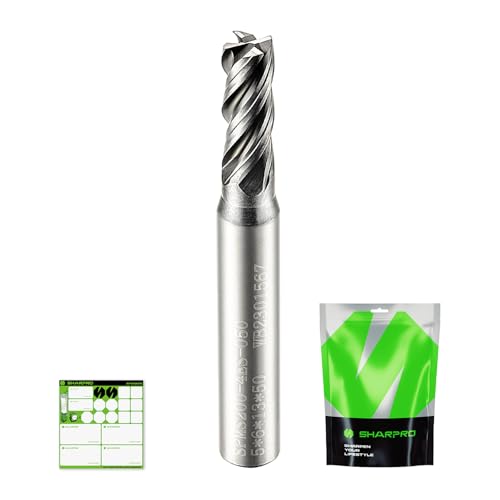 SHARPRO Upcut Spiralfräser, 6 mm Schaft, 5 mm Schnittdurchmesser, Vollhartmetall, CNC-Schaftfräser, ideal zum Fräsen von legierten Stählen, gehärtetem Stahl, Metall und mehr SHARPRO Upcut Spiralfräser, 6 mm Schaft, 5 mm Schnittdurchmesser, Vollhartmetall, CNC-Schaftfräser, ideal zum Fräsen von legierten Stählen, gehärtetem Stahl, Metall und mehr von SHARPRO
