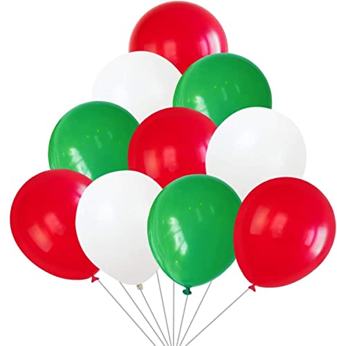 25 Stück Latex-Luftballons, 30,5 cm, rot, weiß, grün, Fan-Fans von SHATCHI