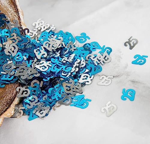 56 g Blau und Silber 25. Geburtstag Konfetti Folie Metallic Glitzer Tischstreuung Streusel Alter Geburtstag Party Dekorationen 56 g Blau und Silber 25. Geburtstag Konfetti Folie Metallic Glitzer Tischstreuung Streusel Alter Geburtstag Party Dekorationen von SHATCHI