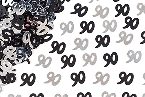 56 g Schwarz & Silber 90. Geburtstag Konfetti Folie Metallic Glitzer Tischstreuung Streusel Alter Geburtstag Party Dekorationen 56 g Schwarz & Silber 90. Geburtstag Konfetti Folie Metallic Glitzer Tischstreuung Streusel Alter Geburtstag Party Dekorationen von SHATCHI