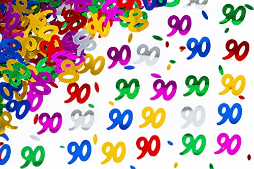 Konfetti-Folie zum 90. Geburtstag, 28 g, mehrfarbig von SHATCHI