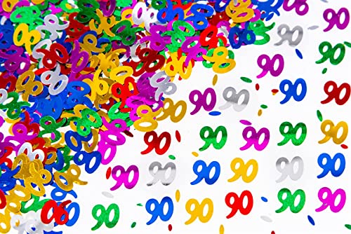 Konfetti-Folie zum 90. Geburtstag, 56 g, Metallic-Glitzer, Tischstreu, Streusel, Alter Geburtstag, Party-Dekoration von SHATCHI