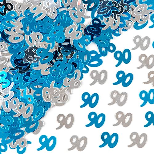 SHATCHI 28 g, Blau und Silber, 90. Geburtstag, Konfetti-Folie, metallisch, glitzernd, Tischstreu, Streusel, Alter Geburtstagsparty, Dekoration, 12 mm (Shatchi) SHATCHI 28 g, Blau und Silber, 90. Geburtstag, Konfetti-Folie, metallisch, glitzernd, Tischstreu, Streusel, Alter Geburtstagsparty, Dekoration, 12 mm (Shatchi) von SHATCHI