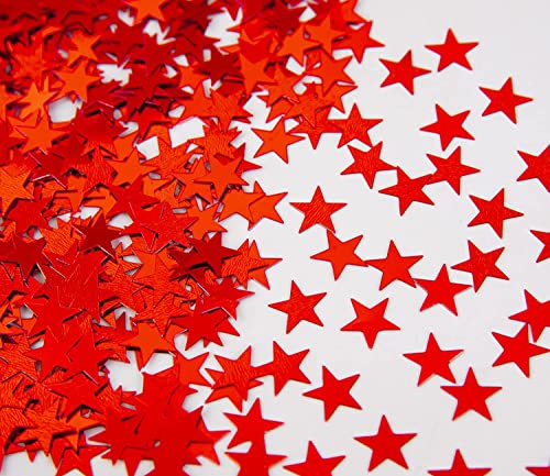 SHATCHI 14 Gramm rote Sterne Tischstreuung Konfetti Geburtstag Hochzeit Jahrestag Weihnachten Festliche Party Dekorationen (SHATCHI) von SHATCHI