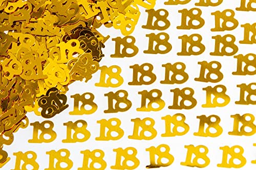 SHATCHI 14 g Gold-Konfetti-Folie zum 18. Geburtstag, metallischer Glitzer, Tischstreuer, Partydekoration, 12 mm von SHATCHI