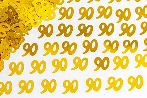 SHATCHI 56 g Gold 90. Geburtstag Konfetti Folie Metallic Glitzer Tischstreuung Streusel Alter Geburtstag Party Dekoration, 12 mm (Shatchi) von SHATCHI