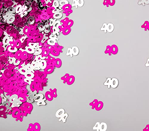SHATCHI Confetti 2 Packungen x Pink 40. Geburtstag Konfetti Party Dekorationen Tischdekoration Karten Streuseln Frauen Geschenke 14g Silber, Rosa und silberfarben SHATCHI Confetti 2 Packungen x Pink 40. Geburtstag Konfetti Party Dekorationen Tischdekoration Karten Streuseln Frauen Geschenke 14g Silber, Rosa und silberfarben von SHATCHI