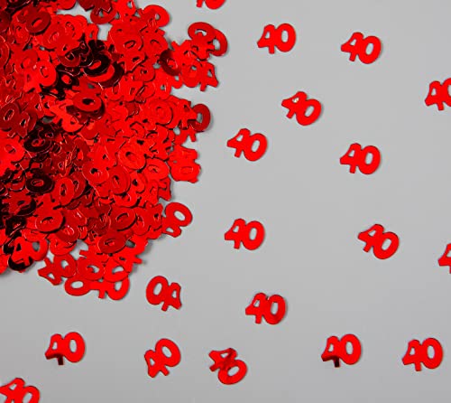 SHATCHI Confetti Tischkonfetti zum 40. Geburtstag, 14 g, Rot von SHATCHI
