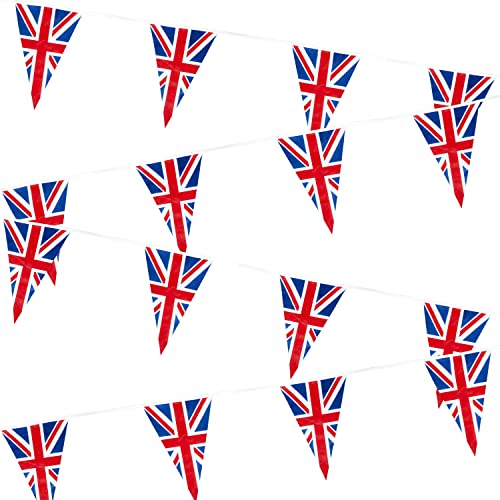 SHATCHI Riesige, 10 m, Flaggen, GB, Union Jack, Dreieck, Wimpelkette, Girlande, königliche Familie, Event, Party, Dekorationen, Straße, Wortspiel, BBQ, Einzelbett, Mehrfarbig, 10m/33ft with 25 Flags SHATCHI Riesige, 10 m, Flaggen, GB, Union Jack, Dreieck, Wimpelkette, Girlande, königliche Familie, Event, Party, Dekorationen, Straße, Wortspiel, BBQ, Einzelbett, Mehrfarbig, 10m/33ft with 25 Flags von SHATCHI