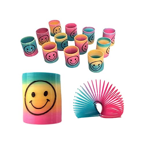 SHATCHI Mini-Piñata mit Smiley-Gesicht, Regenbogenfarben, 3,5 cm, Federn, für Kinder, Jungen, Mädchen, lustiges Autismus-Spielzeug, (6-60 Stück), gemischte Farben, 6 Stück von SHATCHI