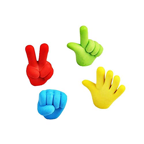 SHATCHI Radiergummis, Partytütenfüller, Gastgeschenk, Kinder, Schule, Zuhause, Schreibwaren, Set mit 4, Fast Food/Obst/Dinosaurier/Finger/Dessert/Smiley (12 Stück), Multi von SHATCHI