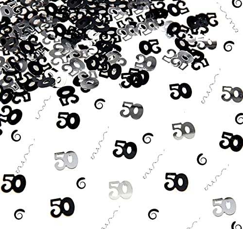 SHATCHI SHATCHI-170 Konfetti-Folie, 14 g, für den 13. - 90. Geburtstag, schwarz/Silber, 12 mm von SHATCHI