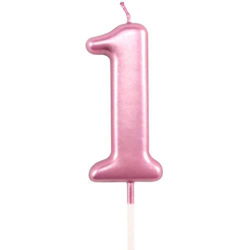 SHATCHI SHATHI Zahlenkerzen für Geburtstag, Hochzeit, Jahrestag, Neujahr, Party, Dekoration, Alter Kuchen Topper für Jungen und Mädchen, Rose, 4,5 cm von SHATCHI