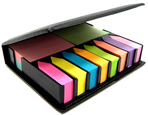 SHATCHI Tags Deluxe Haftnotizen Desktop Organizer Set Halter mit Index Tab Post Pfeil Lesezeichen Abnehmbare selbstklebende Flaggen Multi, sortiert von SHATCHI