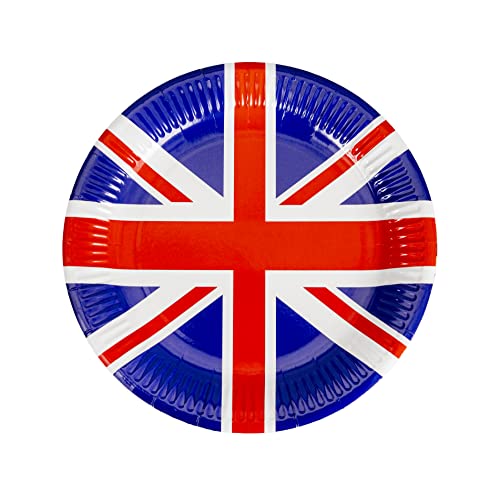 SHATCHI Union Jack Tasse/Tischdecke/Teller Servietten, Geschirr, Queen 's Platinum Jubilee 2022 Partyzubehör Großbritannien GB UK Sportveranstaltung Pub BBQ Royal Thema, 10pcs Plates SHATCHI Union Jack Tasse/Tischdecke/Teller Servietten, Geschirr, Queen 's Platinum Jubilee 2022 Partyzubehör Großbritannien GB UK Sportveranstaltung Pub BBQ Royal Thema, 10pcs Plates von SHATCHI