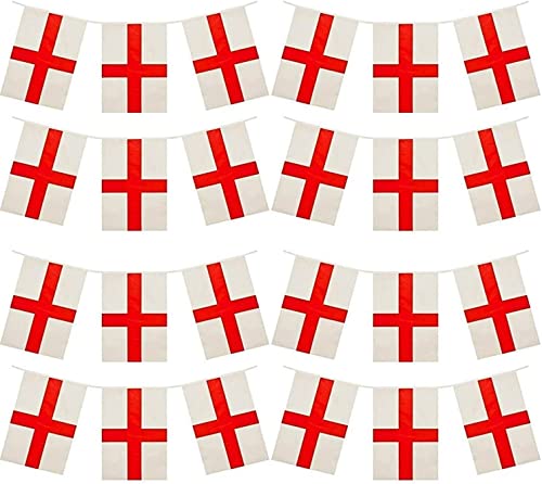 Wimpelkette mit St. Georgskreuz, England, Englisch, 10 m, 25 Stück, große quadratische Flaggen, St. Georges Day, Euro-Cup, Cricket, Rugby, Fußball, Weltmeisterschaft, Sportveranstaltungen, Wimpelkette mit St. Georgskreuz, England, Englisch, 10 m, 25 Stück, große quadratische Flaggen, St. Georges Day, Euro-Cup, Cricket, Rugby, Fußball, Weltmeisterschaft, Sportveranstaltungen, von SHATCHI