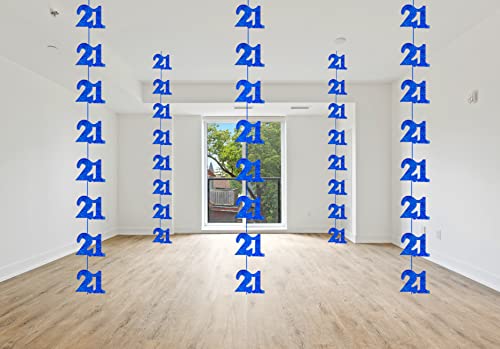 SHATCHI Wimpelkette zum Aufhängen, 13. - 90. Geburtstag, metallisch glänzende Folie, Banner, Partytür, Wanddekoration, 6 Stück, blau SHATCHI Wimpelkette zum Aufhängen, 13. - 90. Geburtstag, metallisch glänzende Folie, Banner, Partytür, Wanddekoration, 6 Stück, blau von SHATCHI
