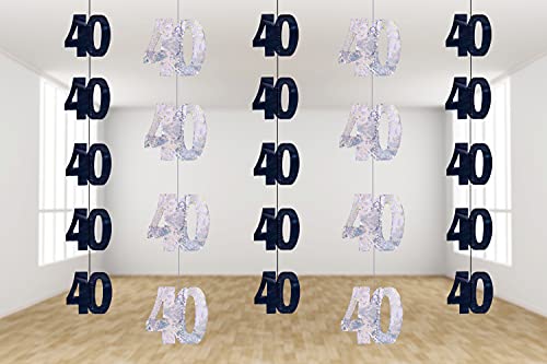 SHATCHI Wimpelkette zum Aufhängen, 13. - 90. Geburtstag, metallisch glänzende Folie, Banner, Partytür, Wanddekoration, 6 Stück, schwarz/Silber, One size SHATCHI Wimpelkette zum Aufhängen, 13. - 90. Geburtstag, metallisch glänzende Folie, Banner, Partytür, Wanddekoration, 6 Stück, schwarz/Silber, One size von SHATCHI