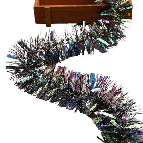 3 Stück 2 m Weihnachtsdekoration, Bar Tops, Band, Girlande, Weihnachtsbaumschmuck, weiß, dunkelgrün, Zuckerrohr, Lametta, Weihnachtsparty-Zubehör(Mint Green,5cm) von SHBHWS